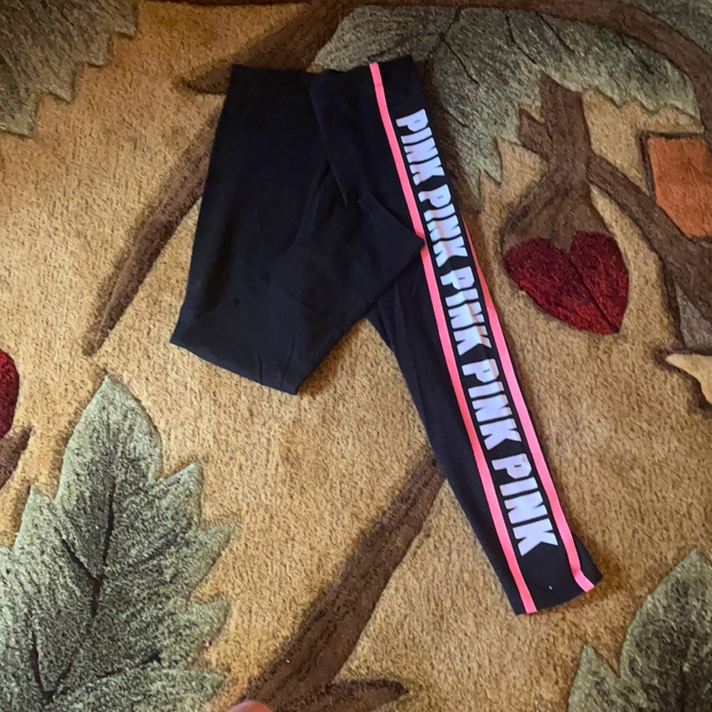 PINK cotton leggings in black and pink